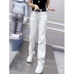大碼女裝2026春季新款高腰彈力直筒牛仔褲胖mm顯瘦窄版濶腿拖地褲
