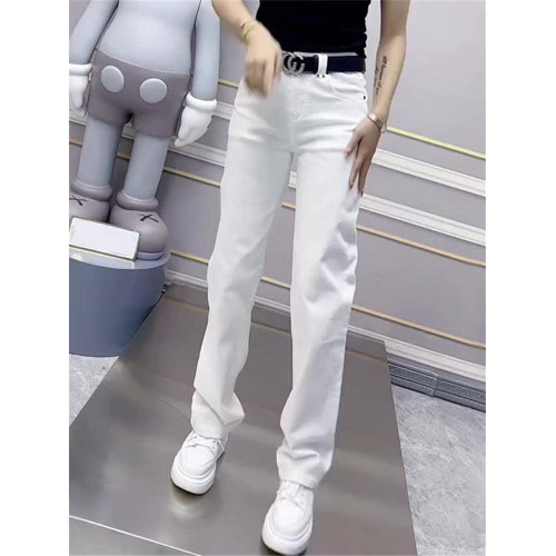 大碼女裝2026春季新款高腰彈力直筒牛仔褲胖mm顯瘦窄版濶腿拖地褲