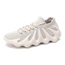 男鞋新款休閒運動鞋子飛織火山底透氣網鞋男士跑步鞋八爪魚襪子鞋