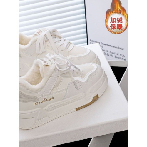 鞋子新款2025爆款女學生加絨小白鞋冬季保暖防滑板鞋休閒運動棉鞋