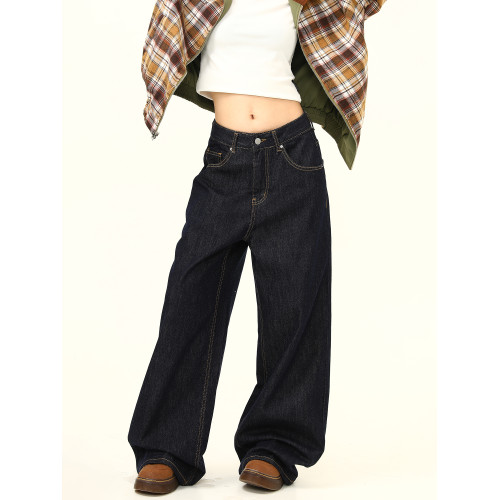 野生阿子美式復古高級感寬鬆濶腿彎刀牛仔褲男女百搭直筒拖地褲子 野生阿子美式復古高級感寬鬆濶腿彎刀牛仔褲男女百搭直筒拖地褲子