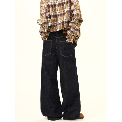 野生阿子美式復古高級感寬鬆濶腿彎刀牛仔褲男女百搭直筒拖地褲子 野生阿子美式復古高級感寬鬆濶腿彎刀牛仔褲男女百搭直筒拖地褲子