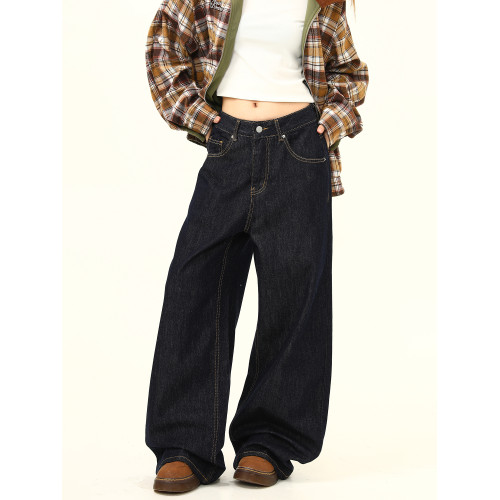 野生阿子美式復古高級感寬鬆濶腿彎刀牛仔褲男女百搭直筒拖地褲子 野生阿子美式復古高級感寬鬆濶腿彎刀牛仔褲男女百搭直筒拖地褲子