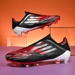 亞馬爾F50防水無鞋帶足球鞋男長釘FG碎釘TF短釘比賽兒童學生防滑