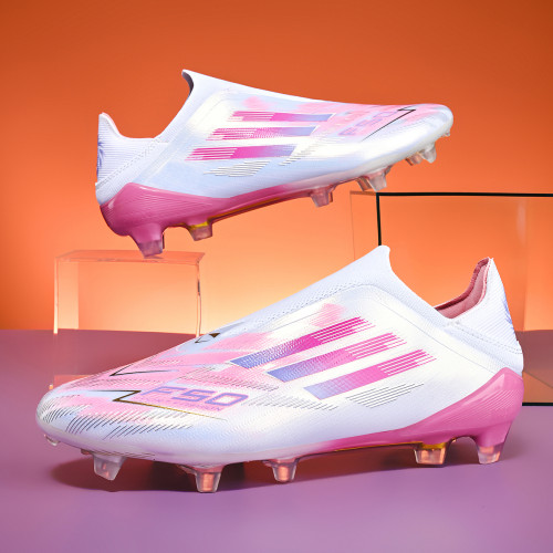 亞馬爾F50防水無鞋帶足球鞋男長釘FG碎釘TF短釘比賽兒童學生防滑