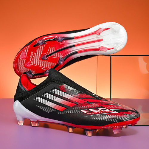 亞馬爾F50防水無鞋帶足球鞋男長釘FG碎釘TF短釘比賽兒童學生防滑