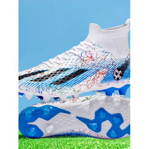 C羅梅西獵鷹足球鞋男女長釘tf碎釘兒童小學生鴛鴦男童訓練鞋高幫