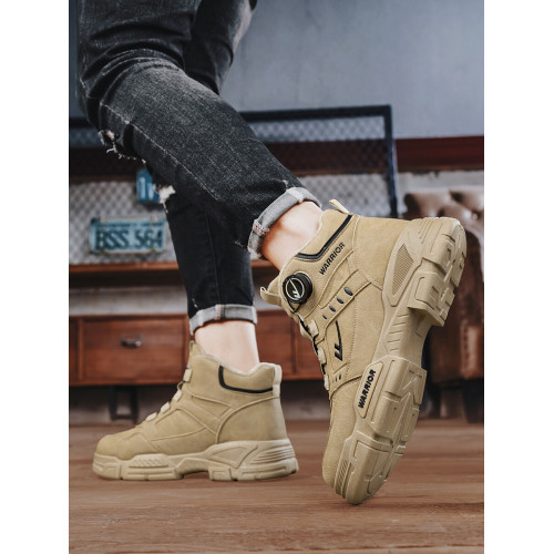 廻力馬丁靴男春季防水戶外登山鞋工裝靴男旋轉紐釦防水東北大棉靴