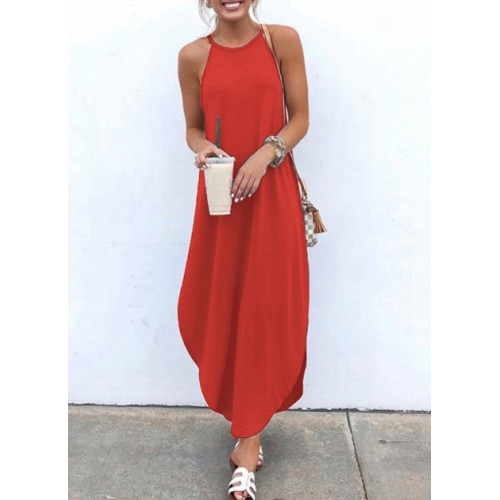 5XL Summer Strap Sleeveless Irregular Party Maxi Women Dress