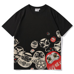 2025正肩達摩蛋日系風潮牌原宿印花個性男女情侶短袖學生青年