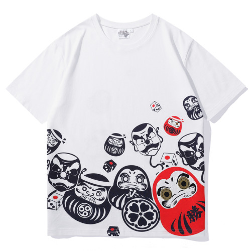 2025正肩達摩蛋日系風潮牌原宿印花個性男女情侶短袖學生青年 2025正肩達摩蛋日系風潮牌原宿印花個性男女情侶短袖學生青年