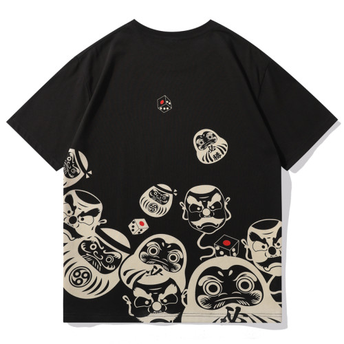 2025正肩達摩蛋日系風潮牌原宿印花個性男女情侶短袖學生青年 2025正肩達摩蛋日系風潮牌原宿印花個性男女情侶短袖學生青年