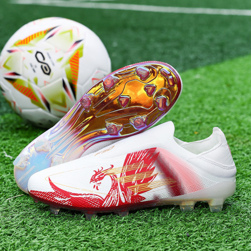 亞馬爾F50孔雀綠電鍍足球鞋男無鞋帶FG長釘短釘TF碎釘中學生訓練