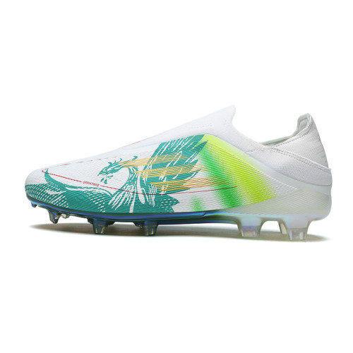 亞馬爾F50孔雀綠電鍍足球鞋男無鞋帶FG長釘短釘TF碎釘中學生訓練