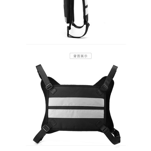 機車包騎行郊遊包迷彩馬甲戰術機能胸包工裝街頭雙肩胸包潮酷百搭