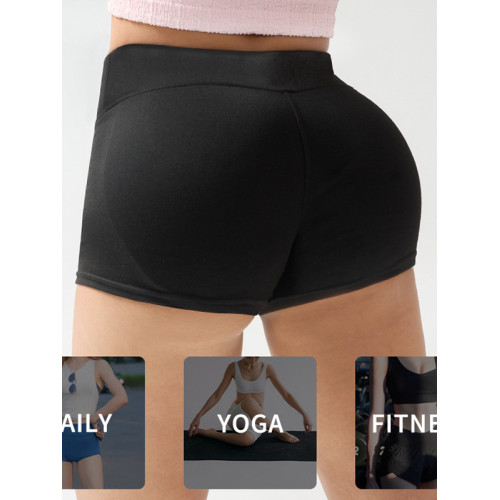 性感一分蜜桃臀瑜珈短褲女無痕高腰收腹運動短褲彈力健身短褲女
