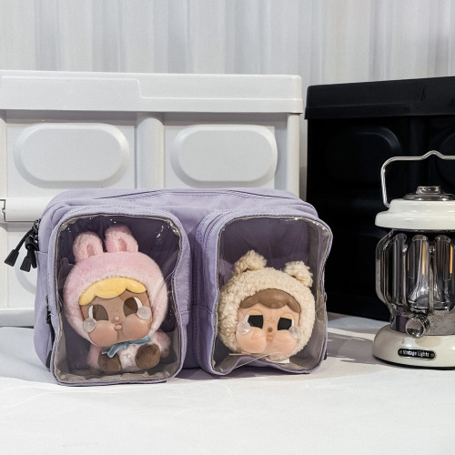 Qminica 軟乎乎痛包原創小食量雙痛層透明棉花娃娃旅行追星斜後後背包