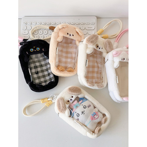 卡通小狗貓咪造型立體遛娃包少女帶掛件吧唧痛包學生外出展示娃包