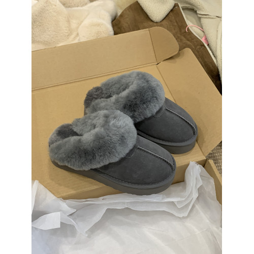 厚底灰色雪地靴毛毛拖鞋女外穿2025冬季新款皮毛一體包頭半拖棉鞋 厚底灰色雪地靴毛毛拖鞋女外穿2025冬季新款皮毛一體包頭半拖棉鞋