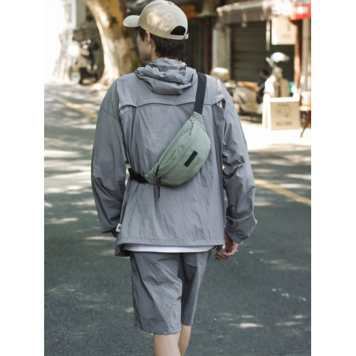 手機胸包男士日系新款運動休閒單肩後後背包腰包百搭潮牌斜後後背包騎行包