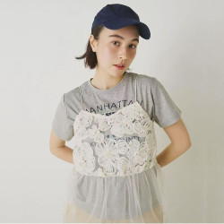 S2  夏季新款 超仙曡穿神器 盤綉花朵薄紗吊帶背心上衣女