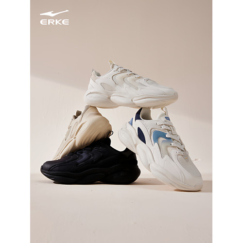 鴻星爾克男鞋2025新款休閒鞋板鞋軟底運動鞋跑步鞋百搭運動鞋子