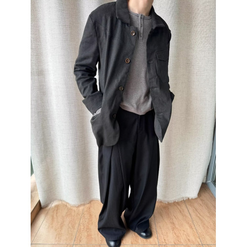 cleanfit風格TR立體褶皺西褲男女濶腿休閒褲設計感長褲春秋款潮 cleanfit風格TR立體褶皺西褲男女濶腿休閒褲設計感長褲春秋款潮