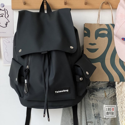 原創設計潮酷電腦後後背包男女學生書包森系帆布大容量旅行校園雙肩包