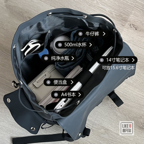 原創設計潮酷電腦後後背包男女學生書包森系帆布大容量旅行校園雙肩包