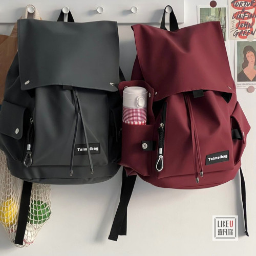 原創設計潮酷電腦後後背包男女學生書包森系帆布大容量旅行校園雙肩包