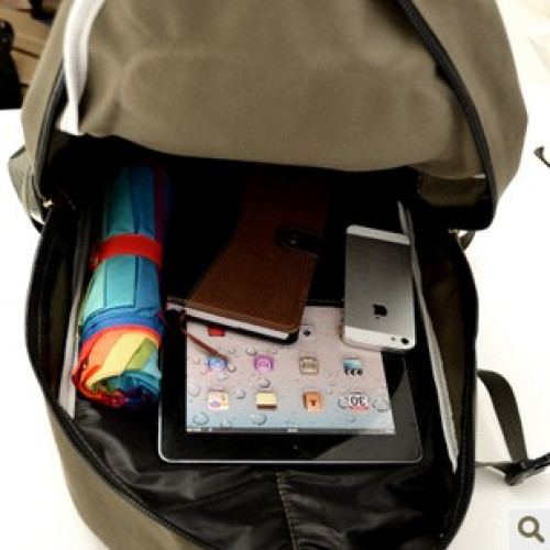 【耐磨帆布】大容量雙肩包旅行後後背包時尚潮男女中大學生書包