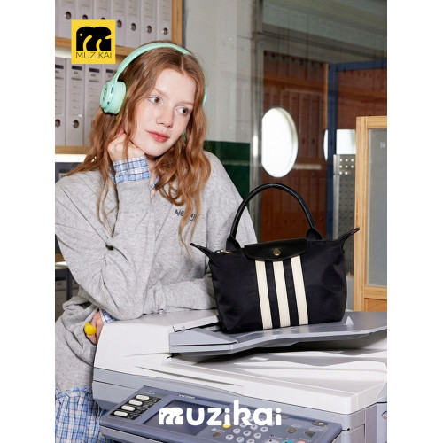 MuziKai包包高級質感小衆條紋手提包包女2026新款簡約休閒斜後後背包