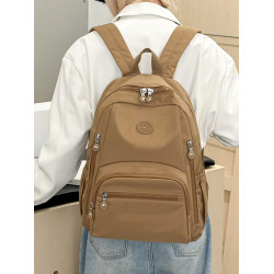 中號防雨牛津布雙肩後後背包男女通用款日常上班多兜小號包上學旅遊包