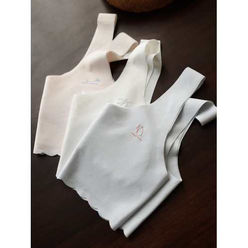 A類裸感無痕一階段發育期少女文胸 薄款背心式內衣中大童四季可穿