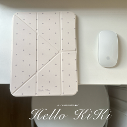 kiki原創/滑軌拆卸星星兔子波點適用於ipad保護殼平板保護套亞克力防彎硬Y折書本有筆槽air711英寸mini7筆槽