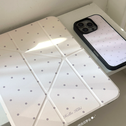 kiki原創/滑軌拆卸星星兔子波點適用於ipad保護殼平板保護套亞克力防彎硬Y折書本有筆槽air711英寸mini7筆槽