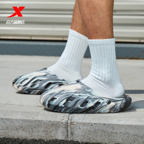 特步鯨魚鞋拖鞋男夏季戶外百搭輕便休閒鞋沙灘拖鞋子975219350001