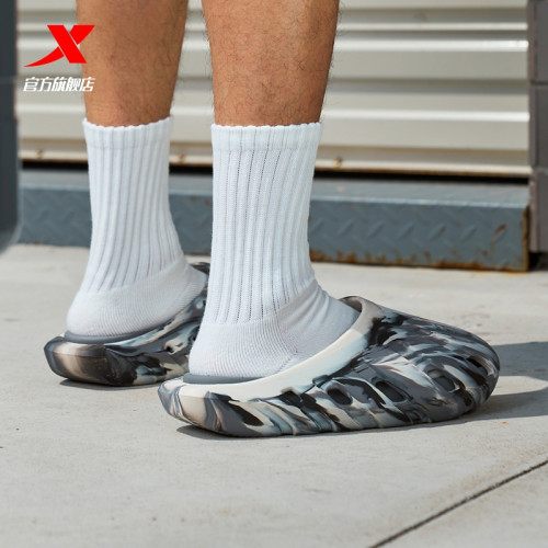 特步鯨魚鞋拖鞋男夏季戶外百搭輕便休閒鞋沙灘拖鞋子975219350001