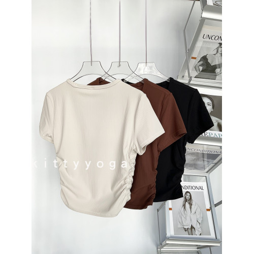 外穿跑步訓練健身短袖高彈瑜珈服春夏