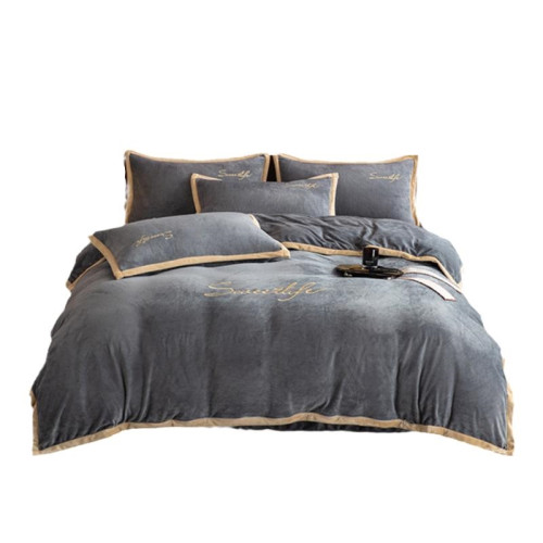 牛奶絨床上四件套冬季珊瑚絨雙面法蘭絨床單被套寶寶絨床品三件套