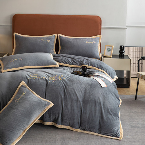 牛奶絨床上四件套冬季珊瑚絨雙面法蘭絨床單被套寶寶絨床品三件套