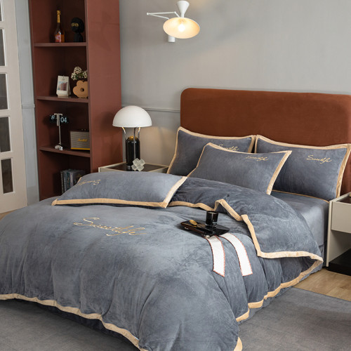 牛奶絨床上四件套冬季珊瑚絨雙面法蘭絨床單被套寶寶絨床品三件套