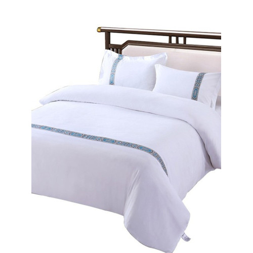 賓館酒店布草床上用品四件套民宿三件套磨毛單雙人純白單被套簡約