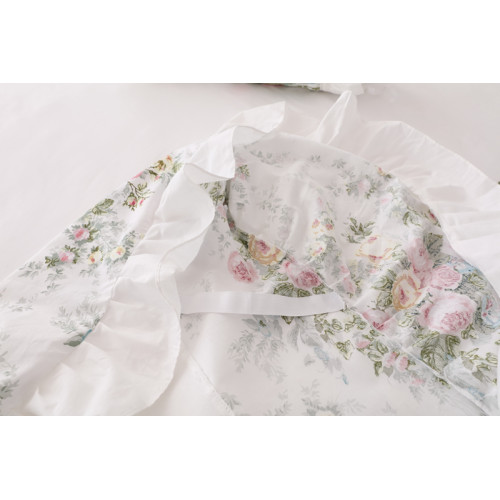 ins純棉床上四件套少女心公主全棉被套床裙白色碎花網紅床品套件4