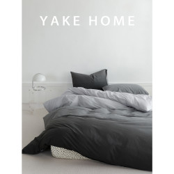 YAKEHOME【黑白菲林】北歐簡約漸變色全棉四件套純棉床單床包被套