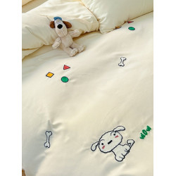 棉丹妮水洗棉四件套蠟筆小新毛巾綉床單被套宿捨三件套床上用品