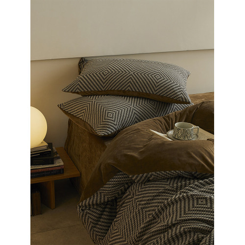 高級感AB面純棉牛奶絨床上四件套冬季全棉華夫格加絨被套床單三件