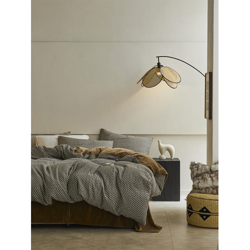 高級感AB面純棉牛奶絨床上四件套冬季全棉華夫格加絨被套床單三件