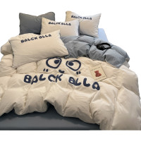 A類可愛煤球純棉四件套100全棉被套床單床包款單人宿捨三件套床品