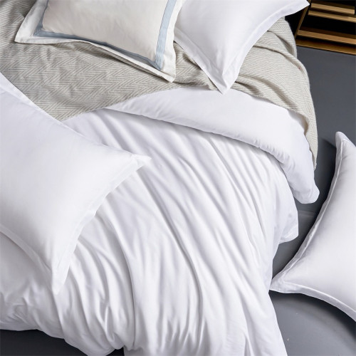 酒店布草四件套純白色被套全棉被罩民宿賓館旅館床上用品專用